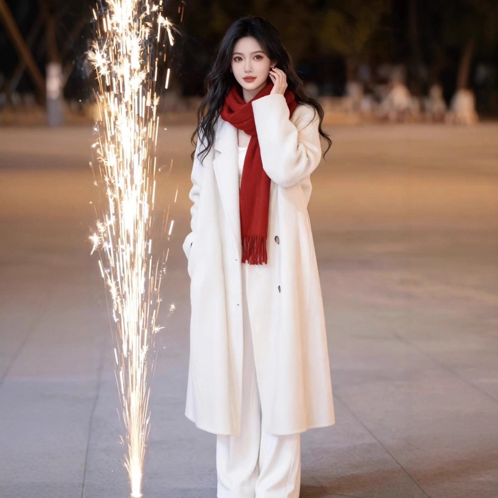 秋冬新款双面绒羊毛大衣女小个子过膝气质外套甜美可爱呢子大衣