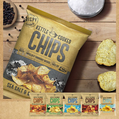 丹麦进口恩美斯薯片原厚切Kettle Cooked Chips带皮土豆膨化零食