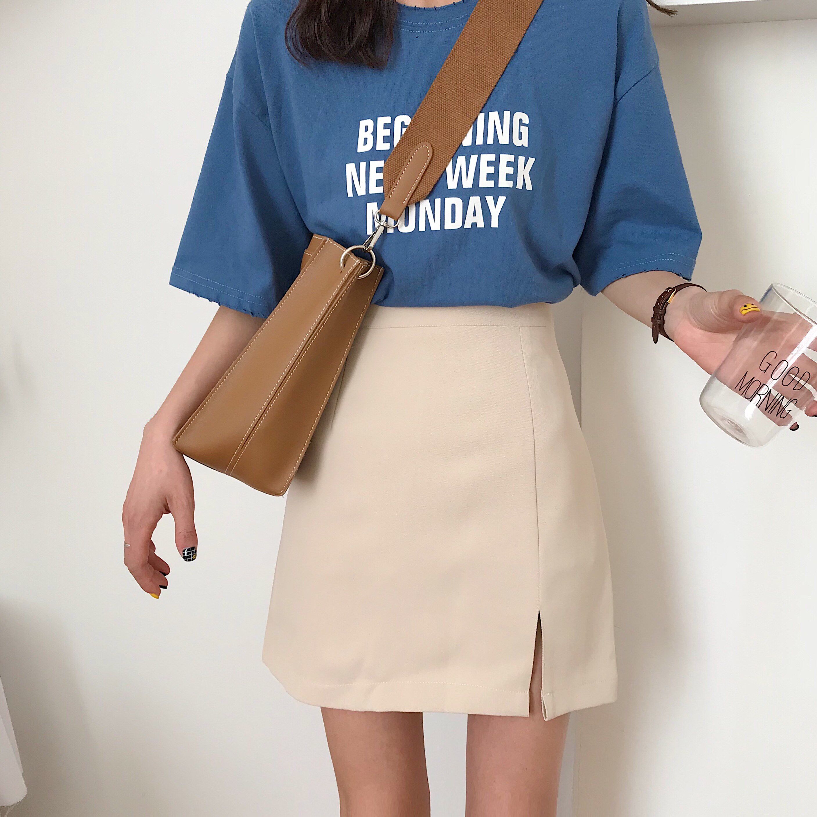 Spring and summer Women's wear Korean Edition Easy Paige Versatile Split ends A word skirt student Show thin Skirt Short skirt skirtin the Women's clothing/Boutique , Skirts  category - from Buy2taobao.com to provide professional Taobao agent buy service