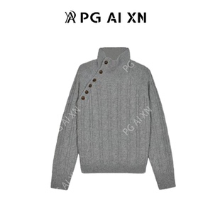 【甜甜粉丝专享】PG Ai XN/品归绵羊毛斜排扣半高领轻奢毛衣 3062