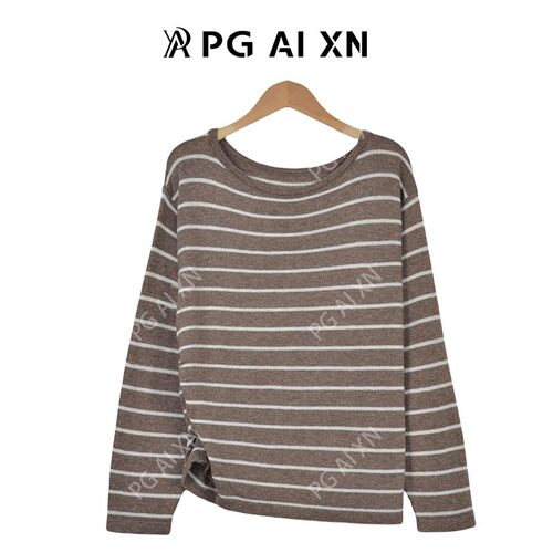 【大潘专属】PG Ai XN品归 秋冬丝羊绒侧边褶皱条纹毛衫PGXN 2932