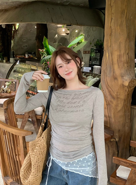 ower April（FA）-26春夏新款韩系收腰修身显瘦上衣长袖T恤170357