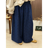 DA.7 179 早春上新日系波点拼接牛仔裤 阔腿显瘦高级感牛仔裤