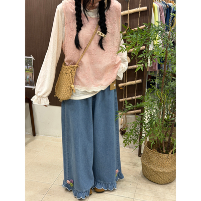 DA.7-春上新背心+长袖T恤韩系风慵懒宽松叠穿温柔风套装7656