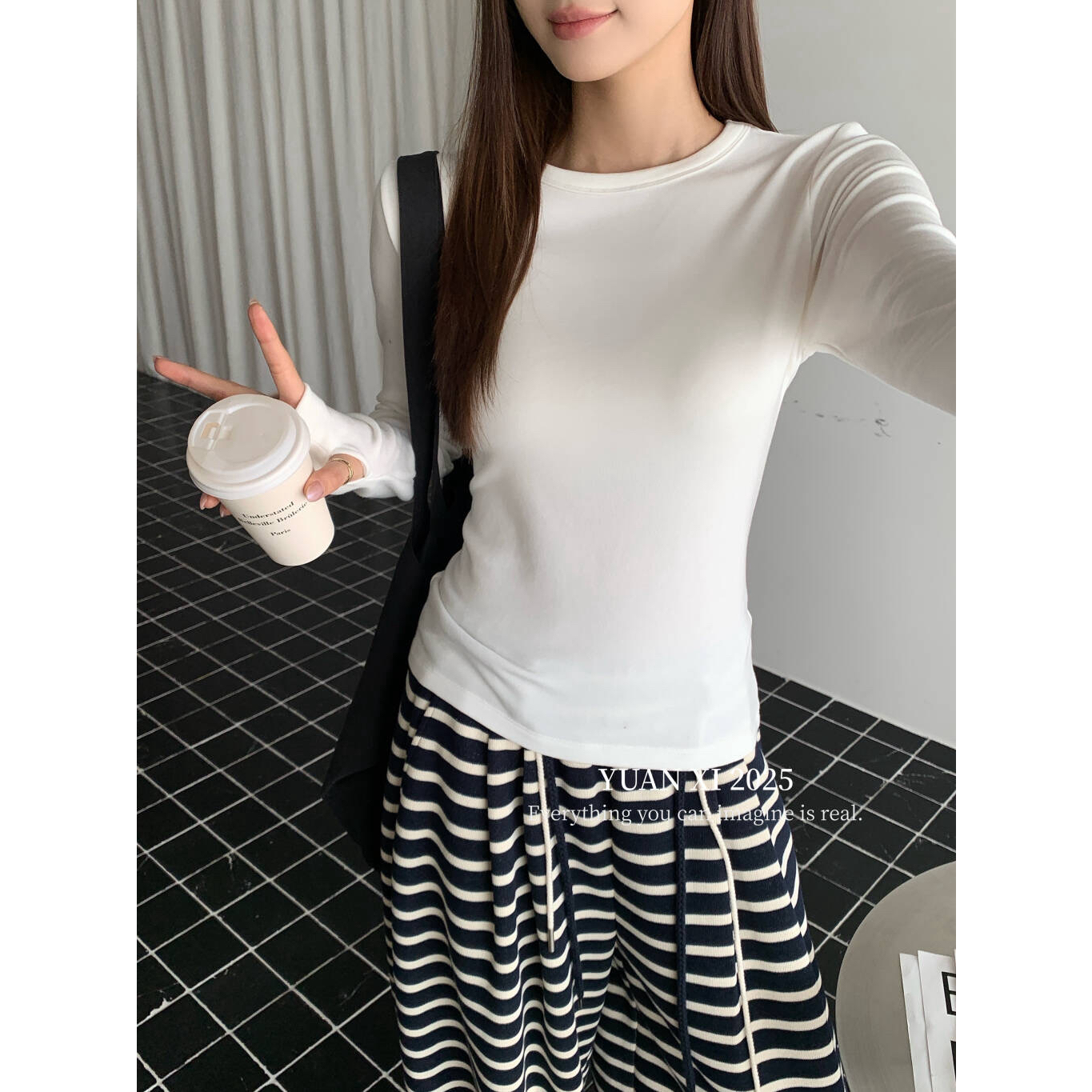 元熙-人手最少3件的简约圆领加绒长袖打底衫YS1-342