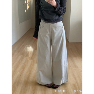 Flower & April-子2026年春季新款时尚简约气质阔腿牛仔裤170107