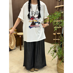 印花水洗做旧复古感短袖 型落肩袖 T恤7911 夏上新宽松版 DA.7