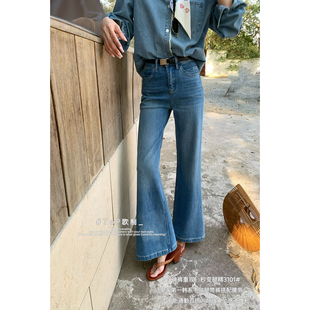 TOP 欧制-单爆款不贴腿筒裤牛仔裤(配腰带)(5758延续款)3101浅兰