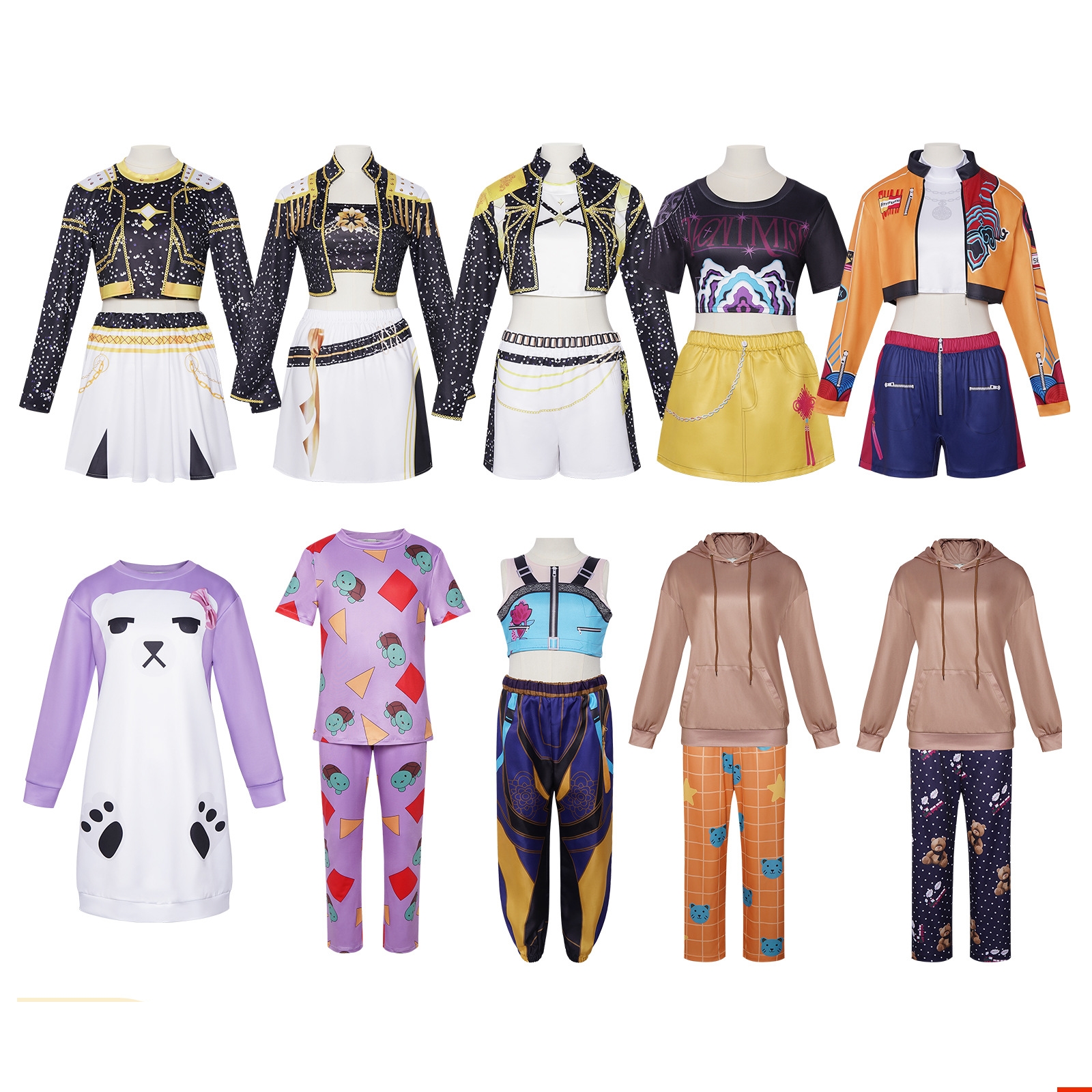猎魔女团cos服米拉鲁米佐伊紫色小熊睡衣cosplay二次元舞台表演服