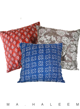 RIMA印度进口手工印染纯棉超大抱枕靠包靠垫枕头套