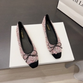 蝴蝶结亮片圆头软底气质一脚蹬奶奶鞋 小香风平底单鞋 女2025春新款