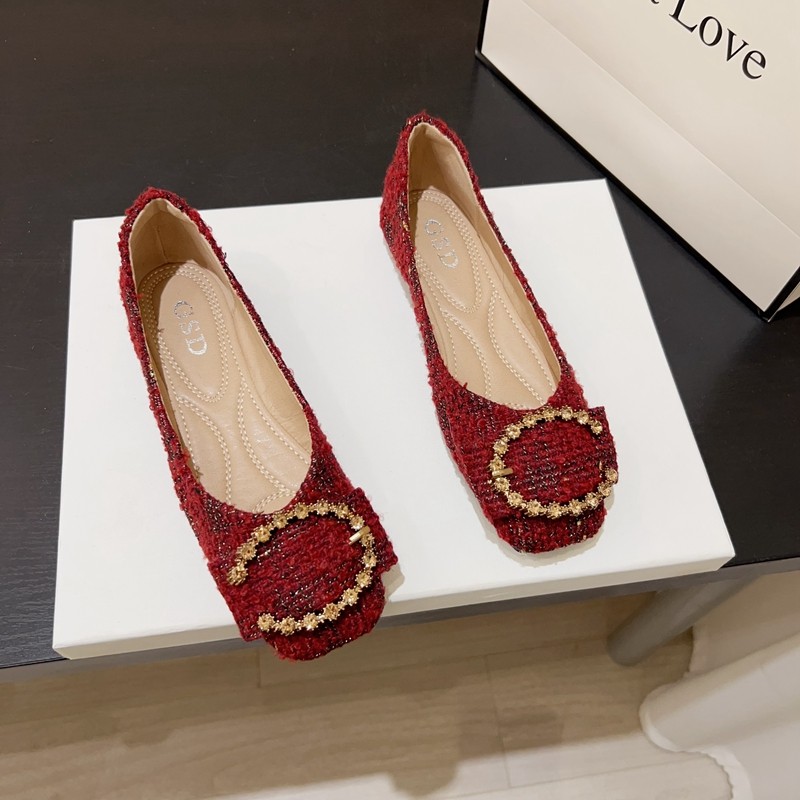 2024春秋季新款鞋子大码黑百搭浅口方头蝴蝶结水钻平跟平底单鞋女,女鞋,浅口单鞋,淘宝优惠券,粉丝福利购,淘宝优惠卷