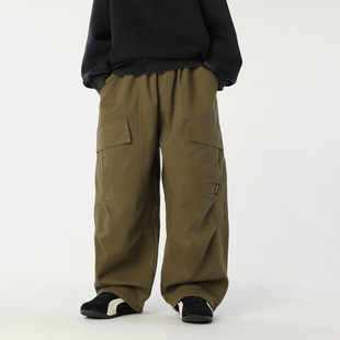 黑色卡其绿100 男儿童休闲裤 长裤 男孩大口袋工装 160 加绒秋冬新款