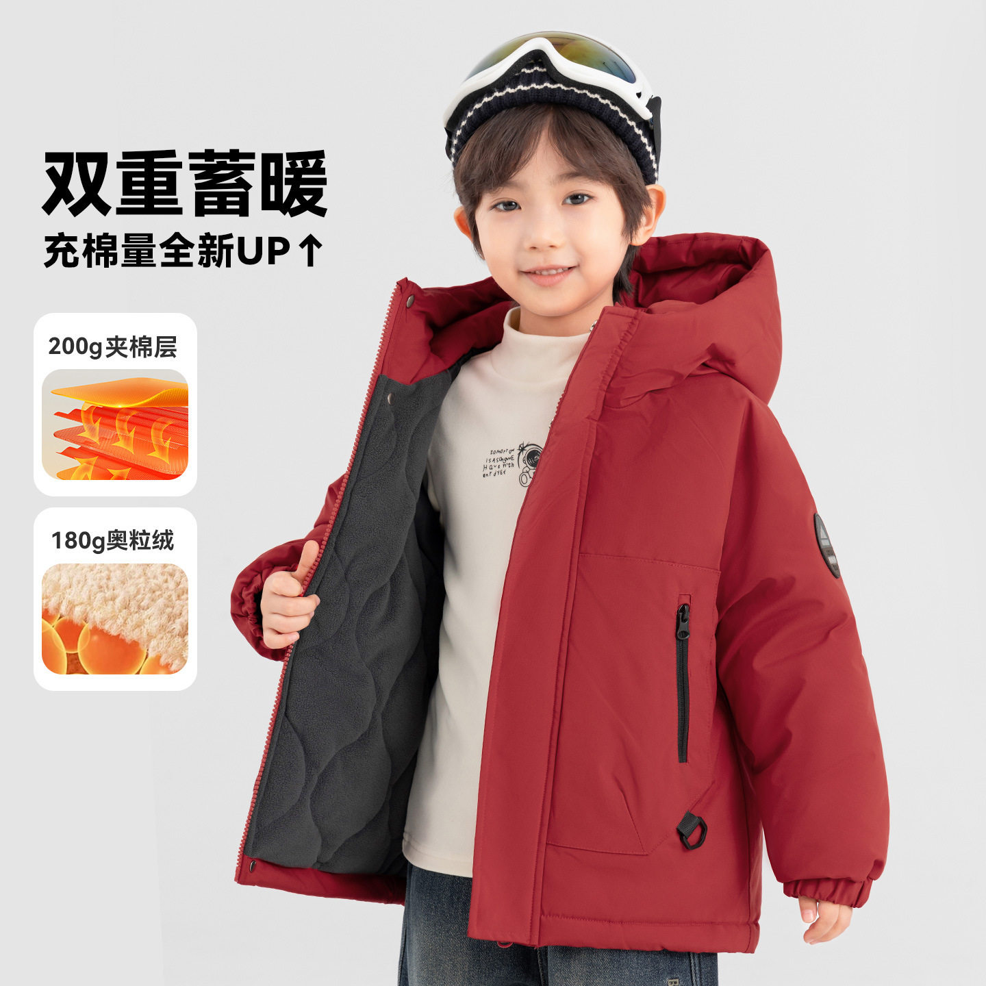 男童红色棉服冬季防泼水棉衣加绒保暖儿童工装暖外套藏青军绿灰橘,童装/婴儿装/亲子装,棉袄/棉服,淘宝优惠券,粉丝福利购,淘宝优惠卷