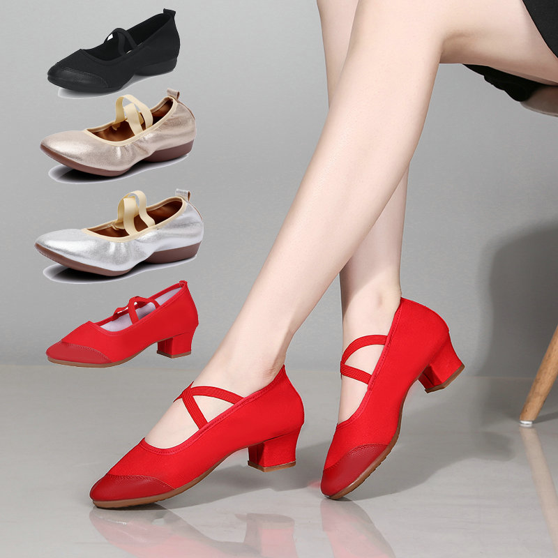 新款真皮舞蹈鞋跳舞鞋广场舞蹈鞋