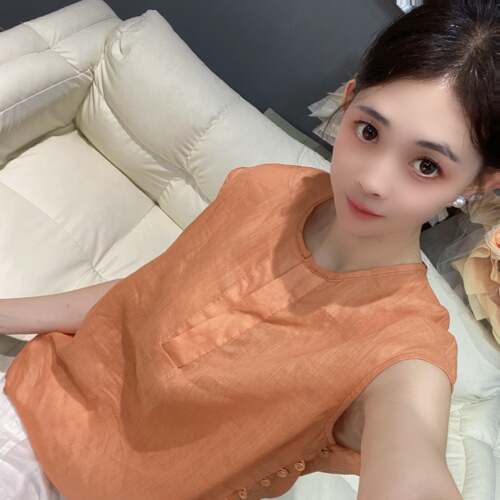兜兜[苎麻上衣合集]高夏季新款苎麻短袖百搭衬衫女(A951-A1000）
