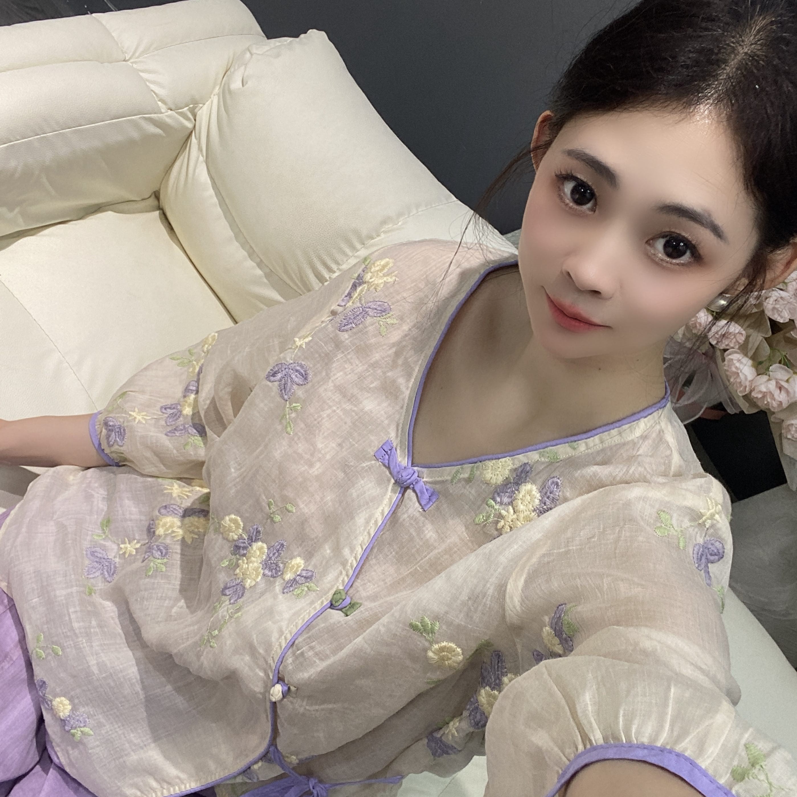 6月兜兜上衣合集]高夏季新款苎麻短袖百搭衬衫女(A201-A250）