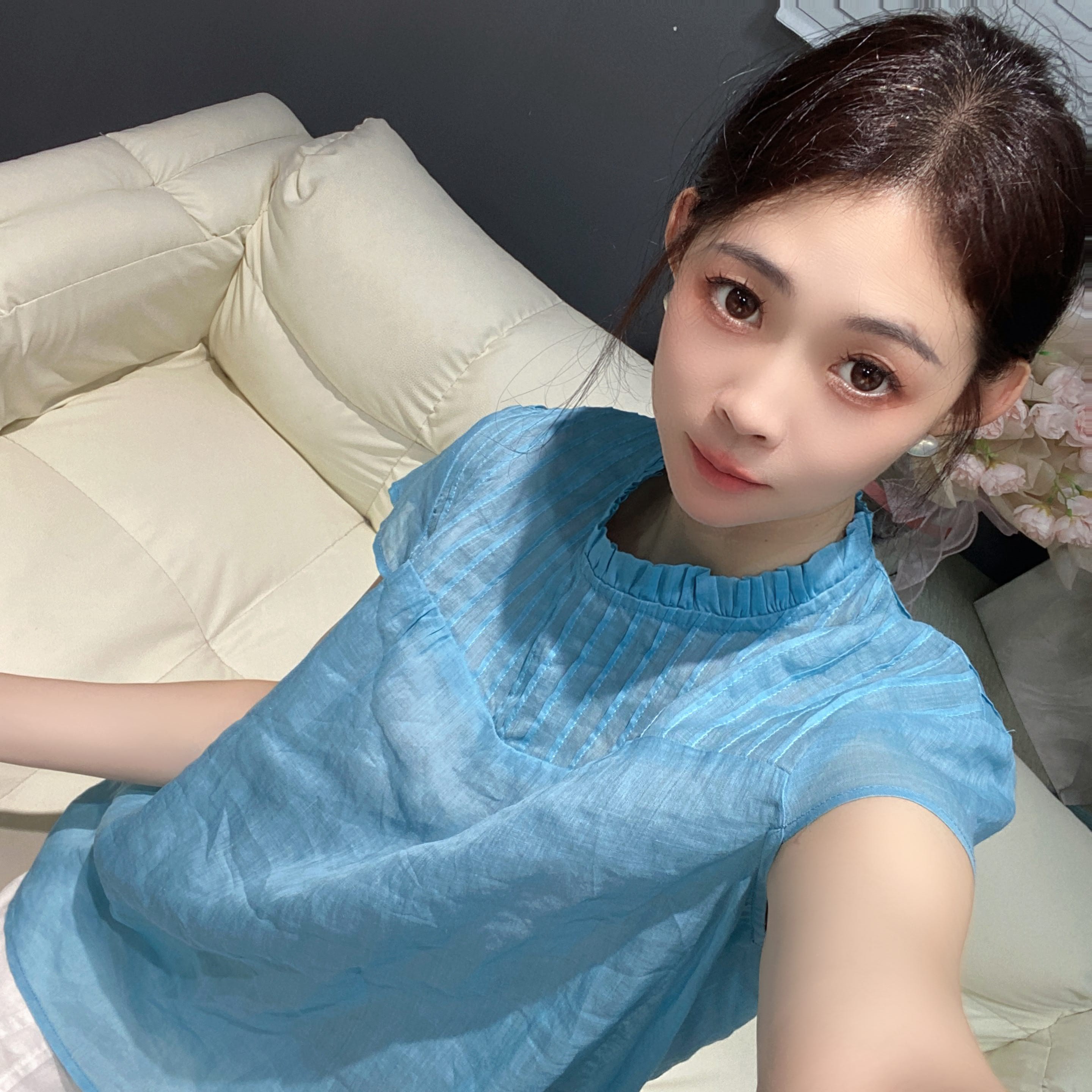 8月上衣合集]高夏季新款苎麻短袖百搭衬衫女(C851-C900）图片