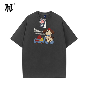 PNJ2026新款宽松春夏季短袖T爆款恤狗狗印花百搭高端面料男女款