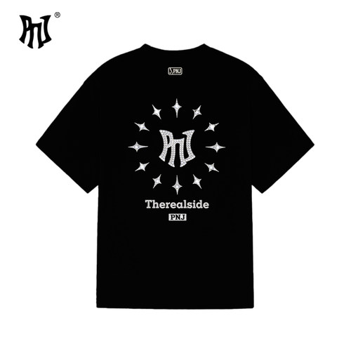 PNJ潮牌星芒logo烫钻短袖