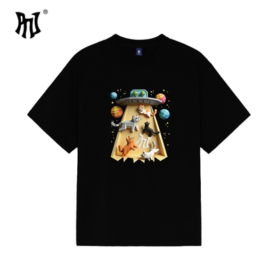 PNJ折纸风外星猫咪短袖