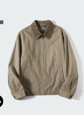 官网449！男女装休闲拉链短茄克外套巴恩风翻领夹克25新款478230