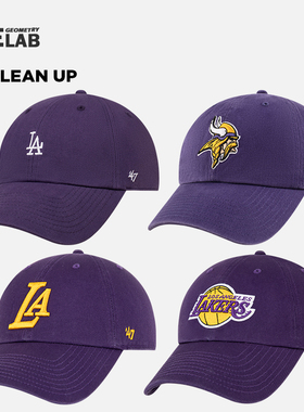 47春夏显白紫色湖人队帽子女洋基队小标NY棒球帽美式复古la鸭舌帽