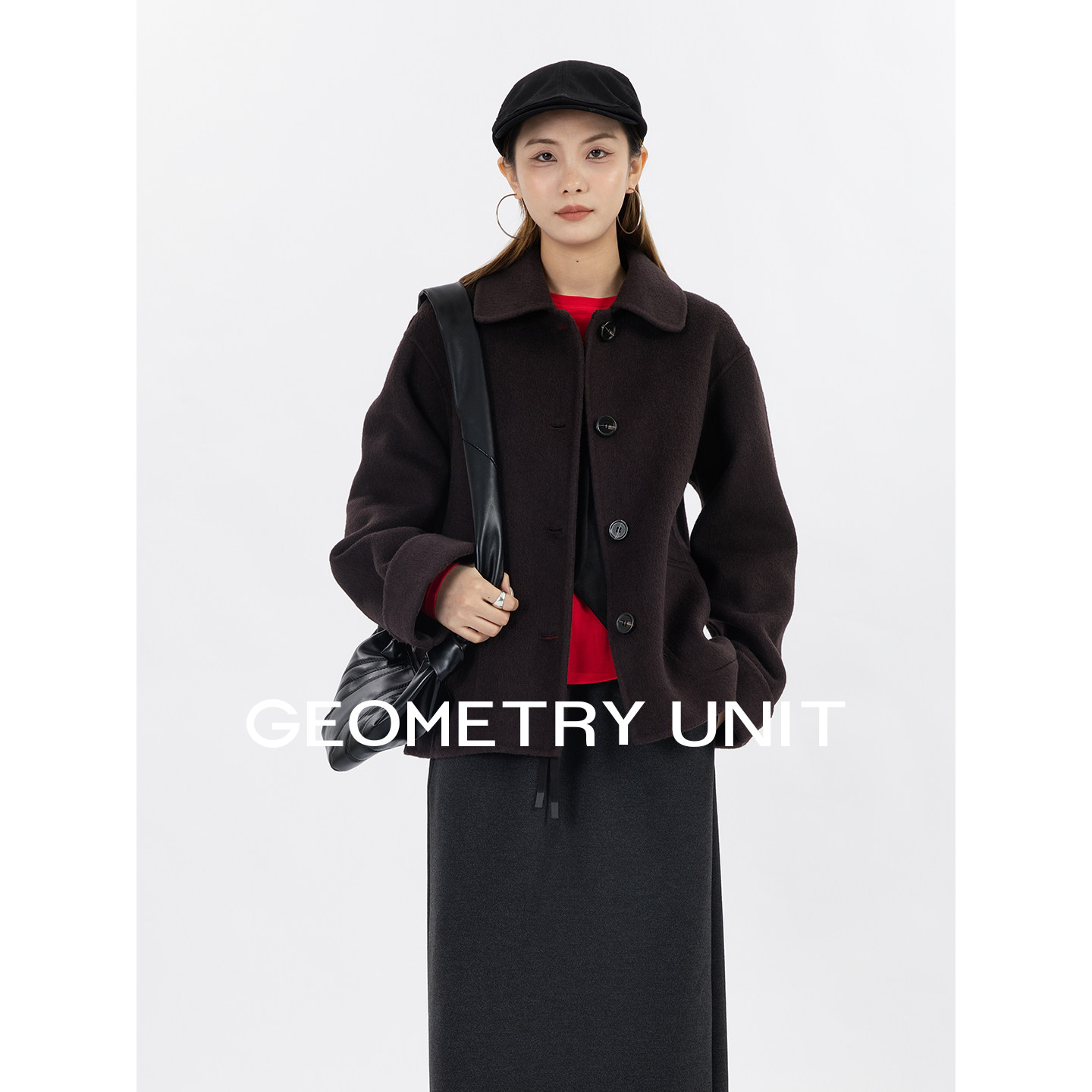 几何单元冬装短款中性毛呢夹克小个子大衣羊毛宽松翻领双面呢外套,女装/女士精品,毛呢外套,淘宝优惠券,粉丝福利购,淘宝优惠卷