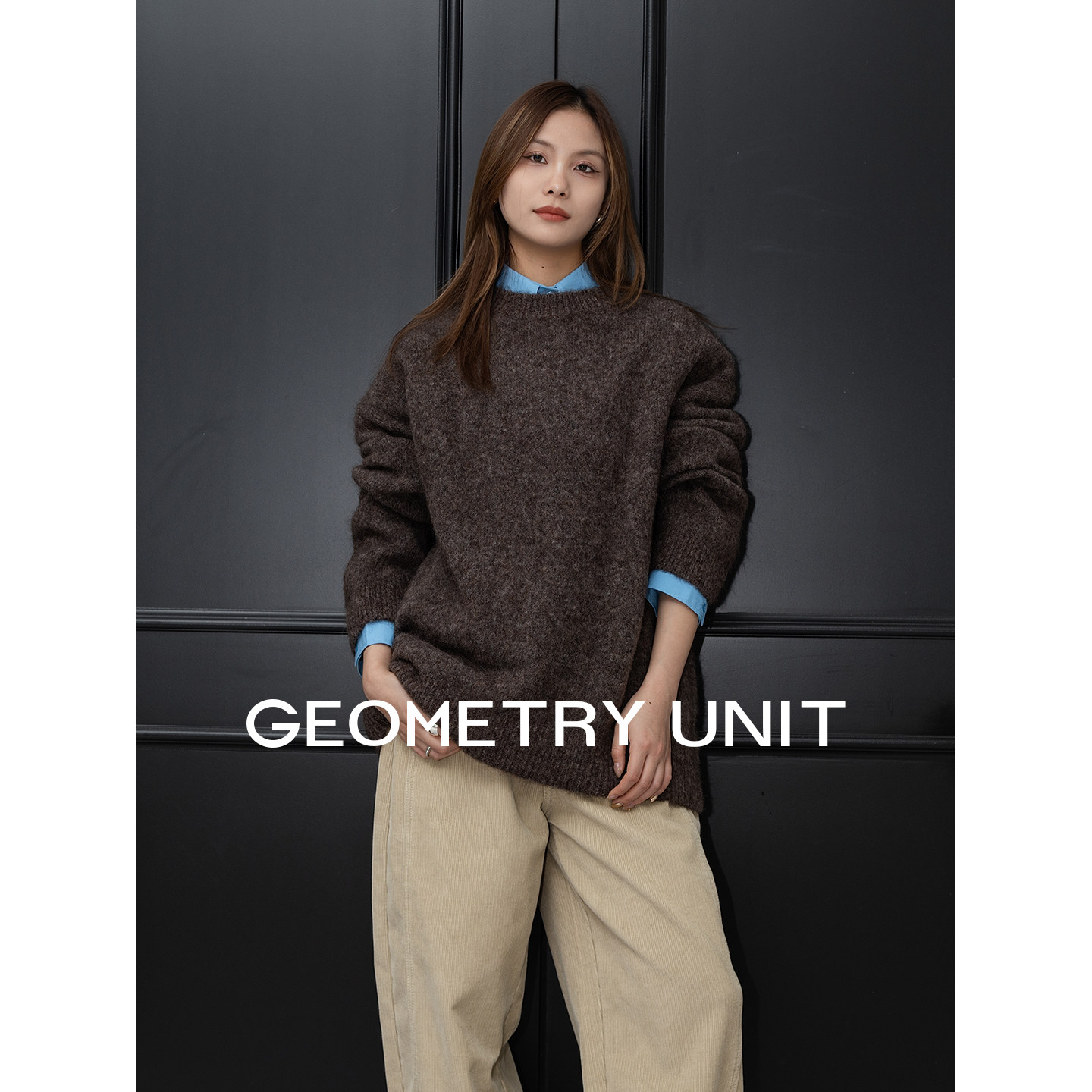 几何单元慵懒风软糯羊驼毛针织上衣秋冬罗纹设计圆领长袖毛衣女,女装/女士精品,毛针织衫,淘宝优惠券,粉丝福利购,淘宝优惠卷