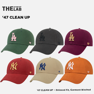 47春季 可调节帽子 墨绿色棒球帽大标NY软顶弯檐la鸭舌帽ins韩版