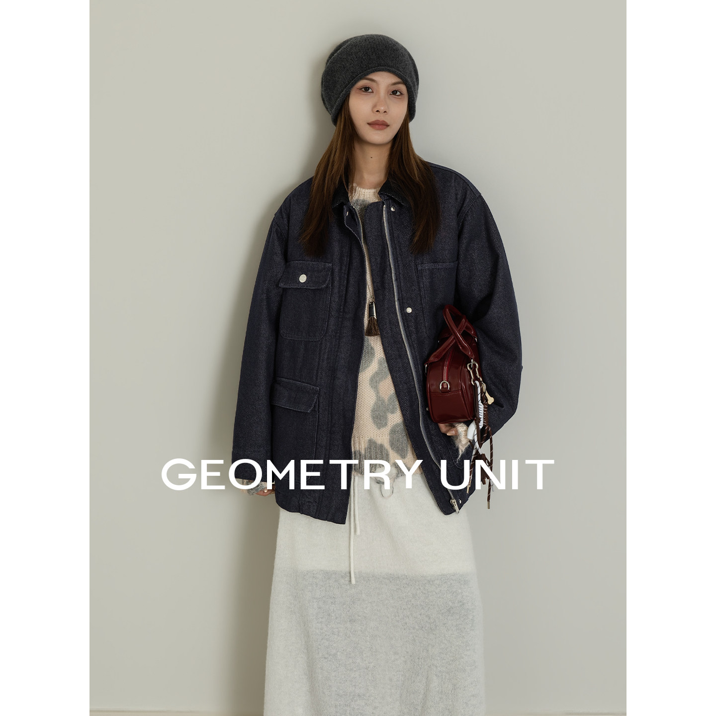 巴恩风夹棉中长款棉服加厚外套女