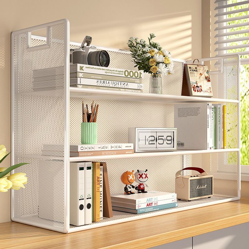 办公桌面收纳盒储物书桌上书架小型文件整理神器文具杂物置物架