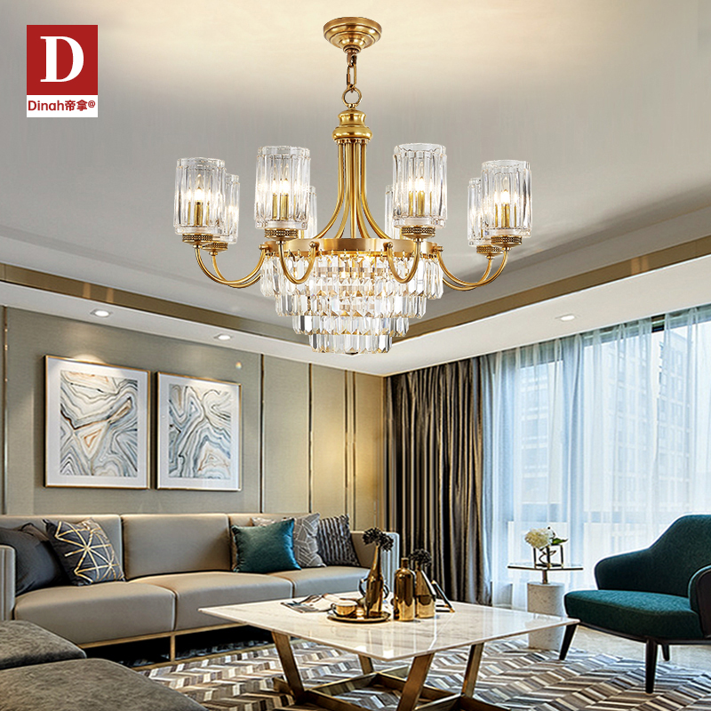 帝拿轻奢复式楼别墅全铜水晶吊灯