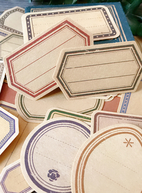 Tim Holtz风 复古牛皮纸标签贴纸 TN欧美素材 日系仓敷风贴 30枚