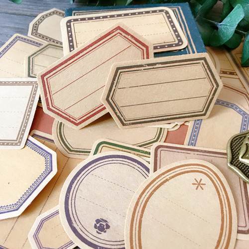 复古标签贴欧美素材棕熊家手帐