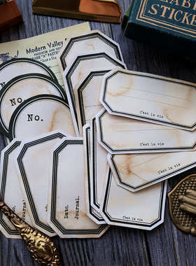 C‘est La Vie纯手工咖啡染色便签JunkJournal复古TN手帐装饰素材