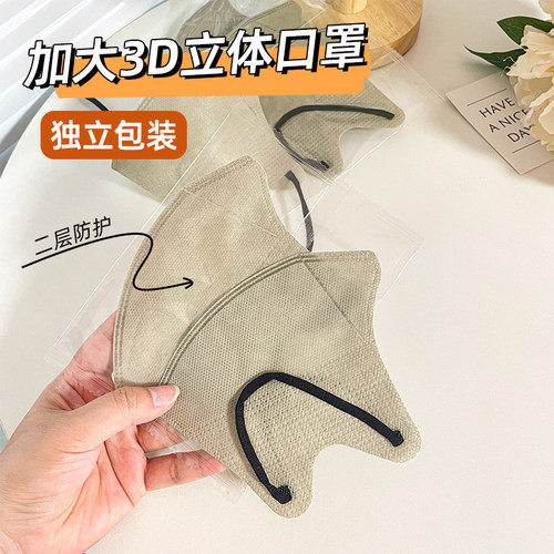 一次性口罩3d立体大版型显脸小高颜值女春夏季薄款透气二层超薄