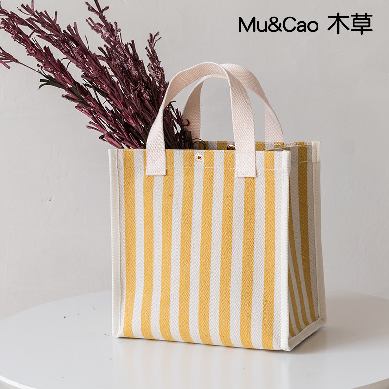 饭盒袋防水手提上班族简约日式带饭大号大容量妈咪手提帆布便当包,收纳整理,饭盒袋,淘宝优惠券,粉丝福利购,淘宝优惠卷