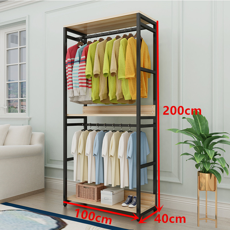 卧室简易欧式衣帽架柜落地组合衣架铁艺衣帽间转角挂衣服架置衣架