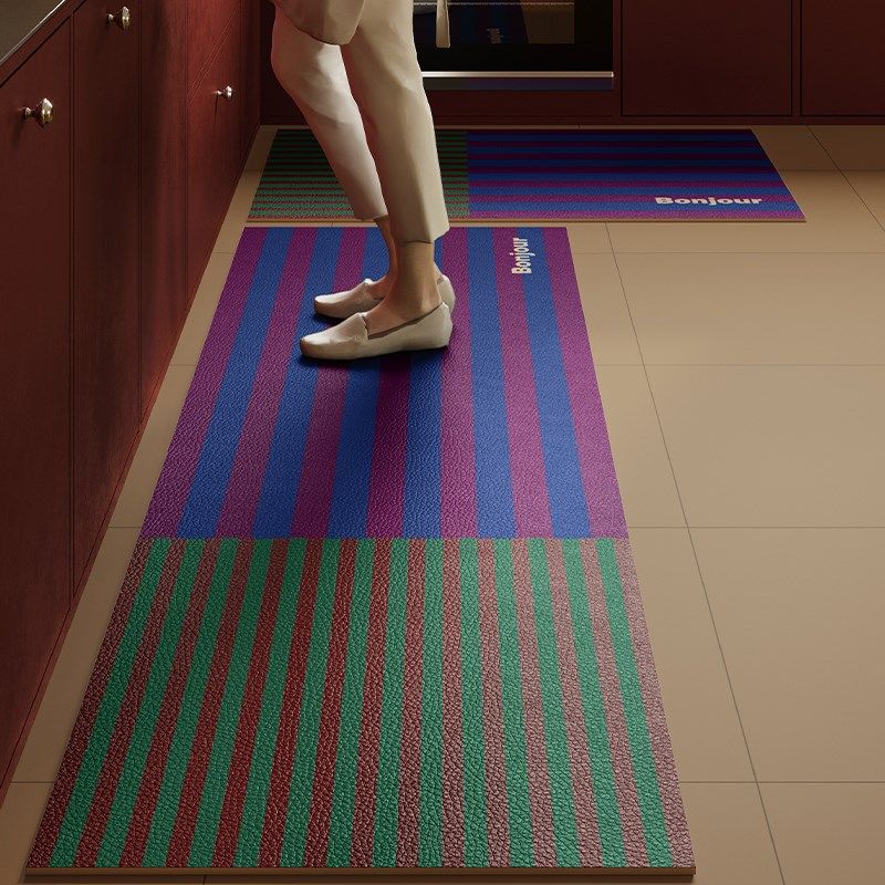 柯布印象中古风厨房地垫防滑防水防油可擦免洗耐脏满铺全铺脚垫子