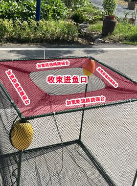 有结网眼大马力线粗网线甲鱼螃蟹养鱼存鱼护钓场回鱼养殖隔离网箱