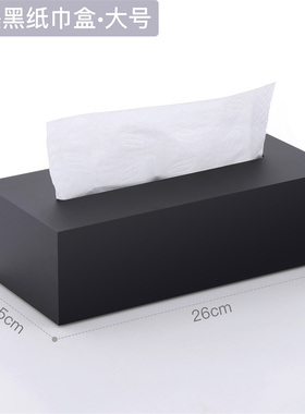 亚克力黑色极简约咖啡餐厅抽纸盒现代家用酒店办公客栈轻奢纸巾盒