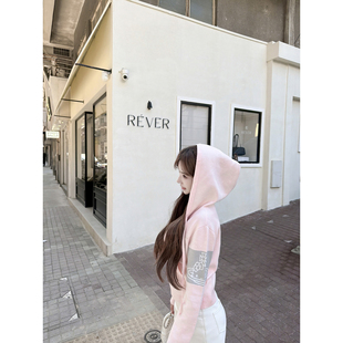 若语定制 kt少女 连帽撞色土星kt毛衣开衫气质休闲学院风连帽外套