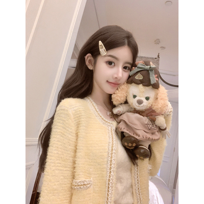 若语定制 黄油可露丽 特种圈圈纱小香羊毛开衫外套气质名媛上衣冬