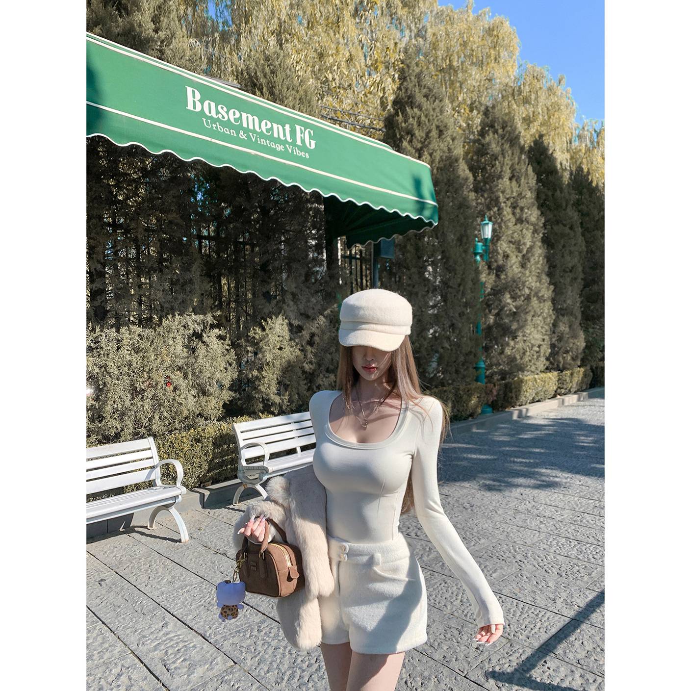 若语定制 版型巨好 大u领修身高弹针织上衣纯欲性感打底衫冬季