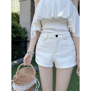 若语定制 短裤新宠 高腰修身开叉短裤纯欲气质性感辣妹风直筒热裤