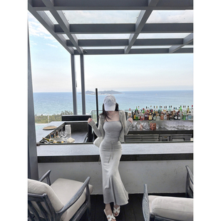 若语定制 95棉超舒适垂垂鱼尾裙纯欲性感包臀裙半身裙 韩女纸片裙