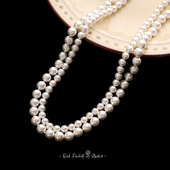 红口袋 配 优雅大气贝珠珍珠双层项链旗袍毛衣链新款 复古法式 长款