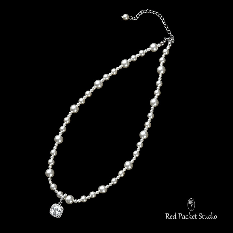 法式浪漫超闪轻奢珍珠项链锁骨链