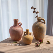 新中式 瓷器装 饰品玄关卧室摆件插花水培桌面复古陶瓷做旧斑驳花瓶